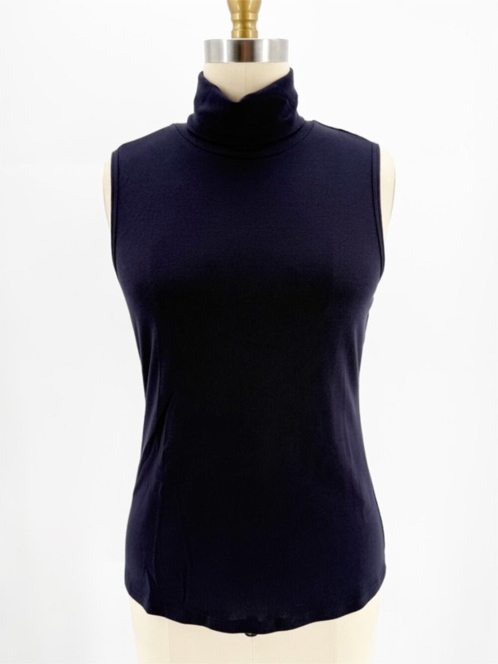 Theory Wendel Sleeveless Turtleneck Top in Deep Navy NEW M - Picture 2 of 14